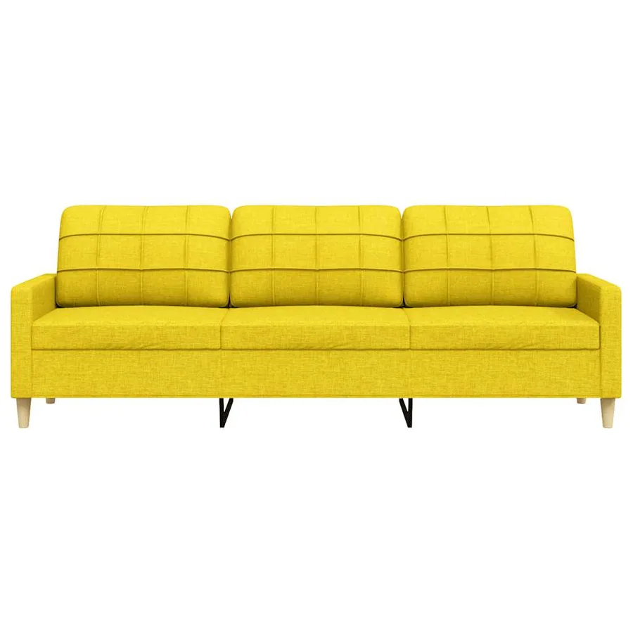 Canapé à 3 places Jaune clair 210 cm Tissu - 4