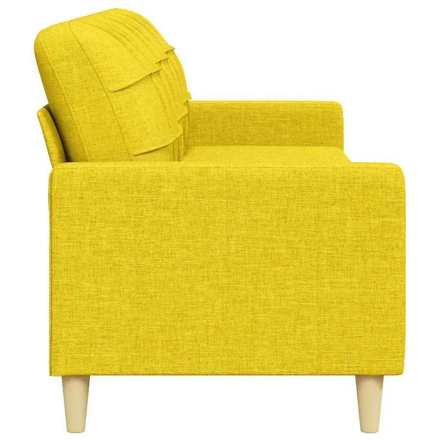 Canapé à 3 places Jaune clair 210 cm Tissu - 5
