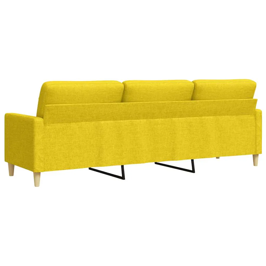 Canapé à 3 places Jaune clair 210 cm Tissu - 6