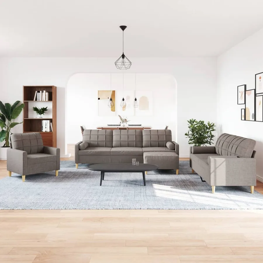 Ensemble de canapés 4 pcs repose-pied et coussins décoratifs - 3