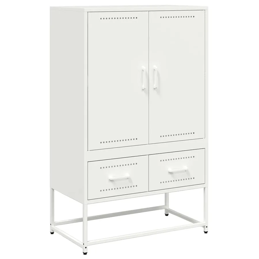 Buffet haut blanc 68x39x111,5 cm acier - 2