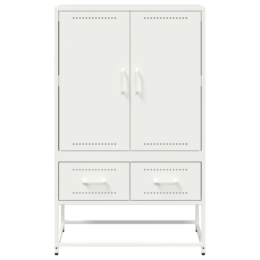 Buffet haut blanc 68x39x111,5 cm acier - 5