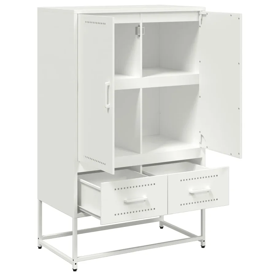 Buffet haut blanc 68x39x111,5 cm acier - 8