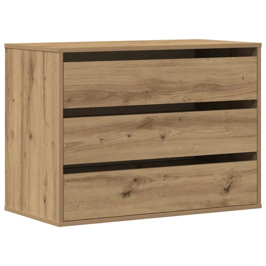 Commode d'angle chêne artisanal 80x41x58 cm bois d'ingénierie - 2