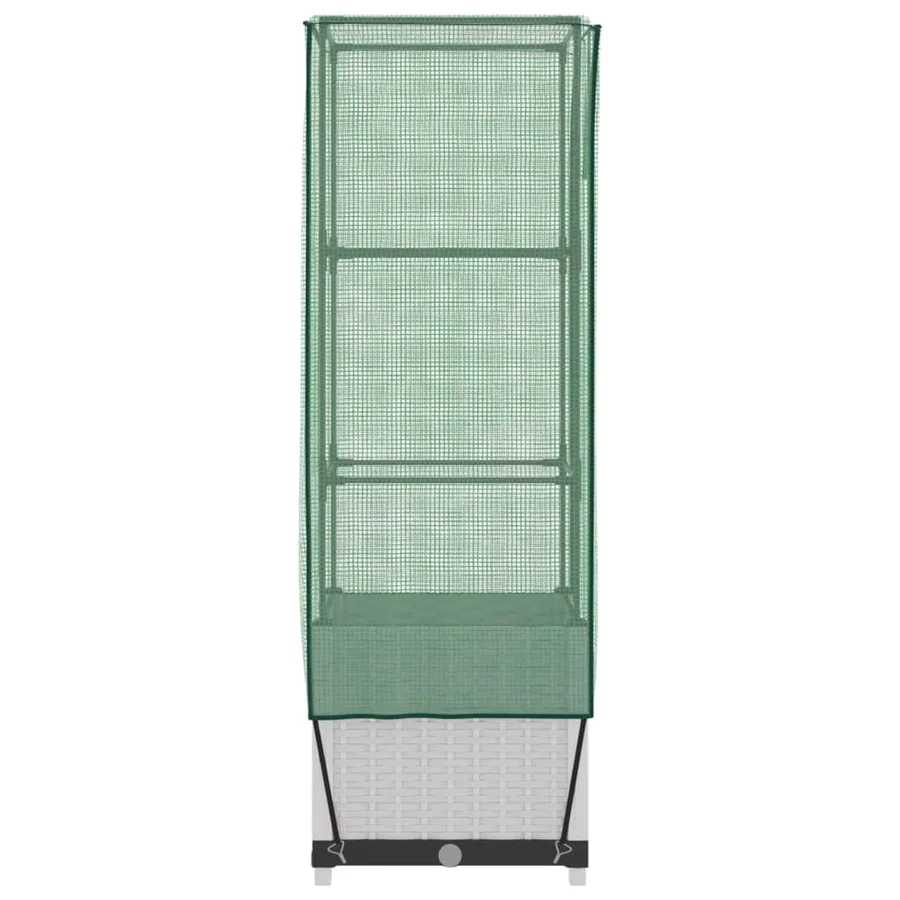 Jardinière surélevée avec housse aspect rotin 40x40x139 cm - 5
