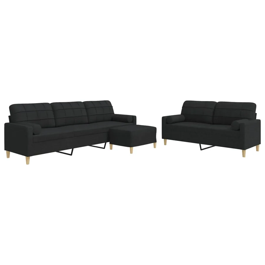 Ensemble de canapés 3 pcs repose-pied et coussins décoratifs - 2