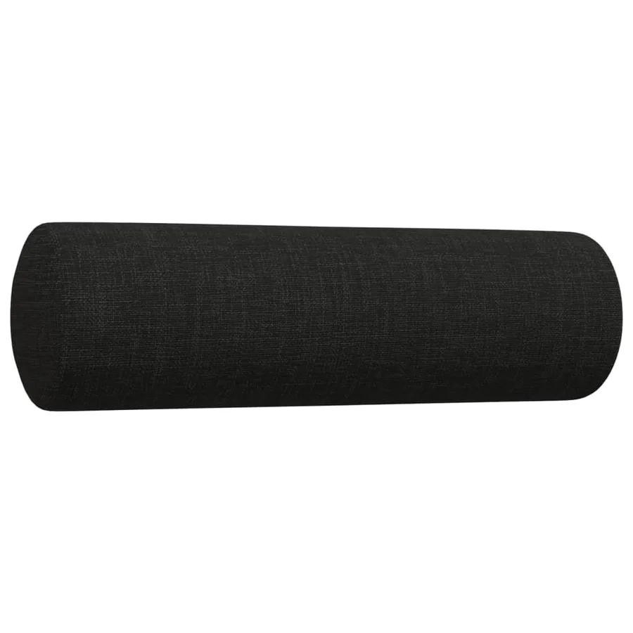Ensemble de canapés 2 pcs avec coussins décoratifs noir tissu - 6