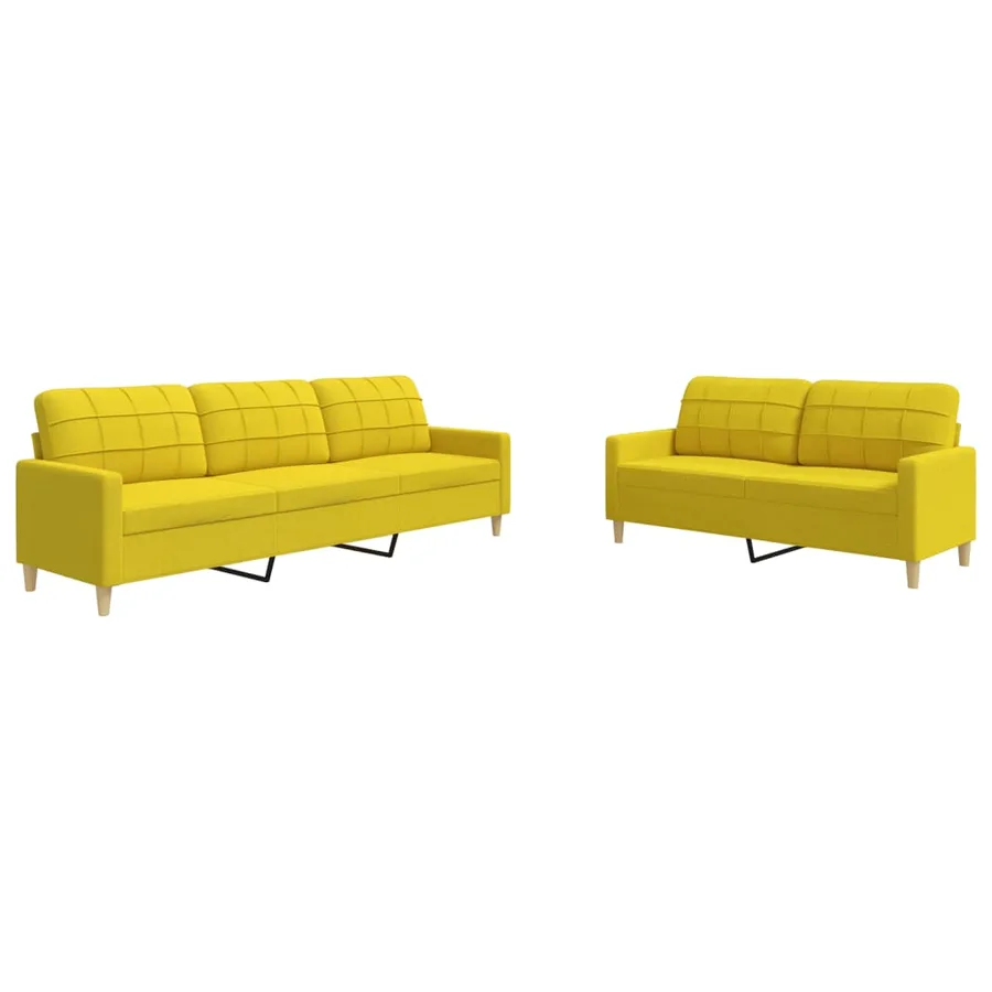 Ensemble de canapés 2 pcs jaune clair tissu - 2