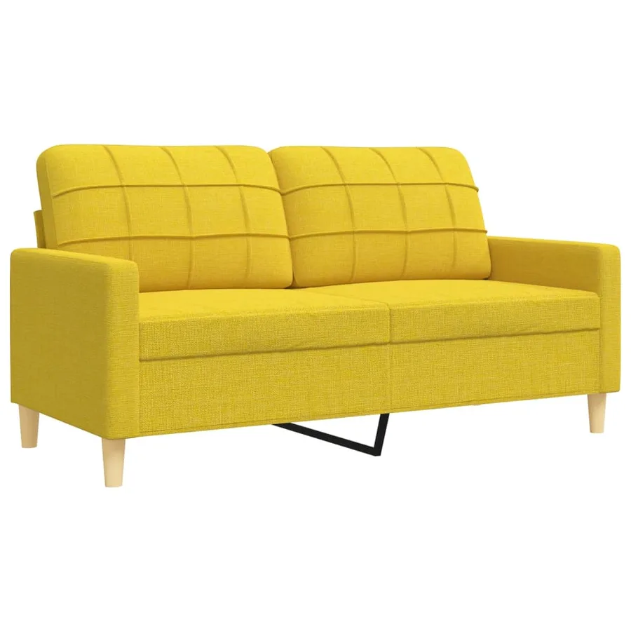 Ensemble de canapés 2 pcs jaune clair tissu - 4