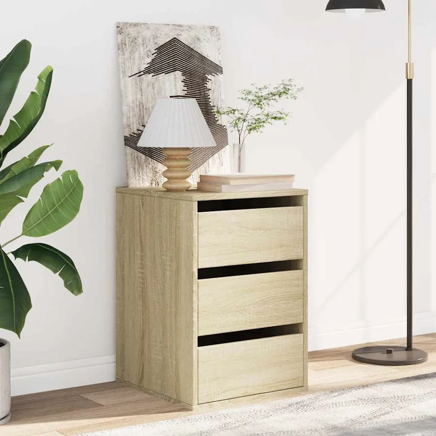 Commode d'angle chêne sonoma 40x41x58 cm bois d'ingénierie - 3