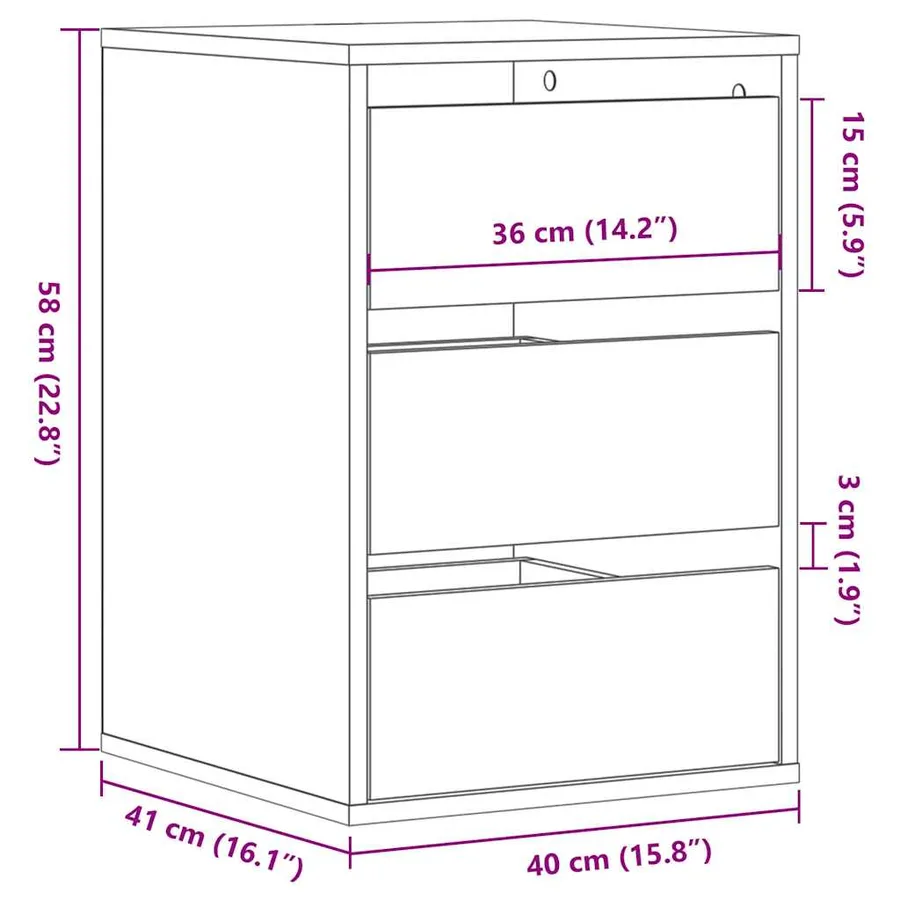 Commode d'angle chêne sonoma 40x41x58 cm bois d'ingénierie - 8