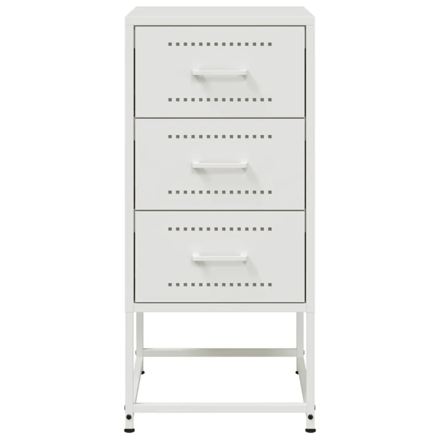 Table de chevet blanc 36x39x78 cm acier - 6