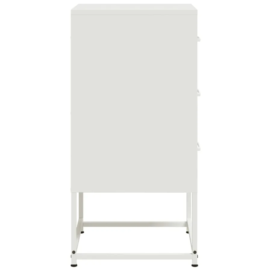 Table de chevet blanc 36x39x78 cm acier - 7