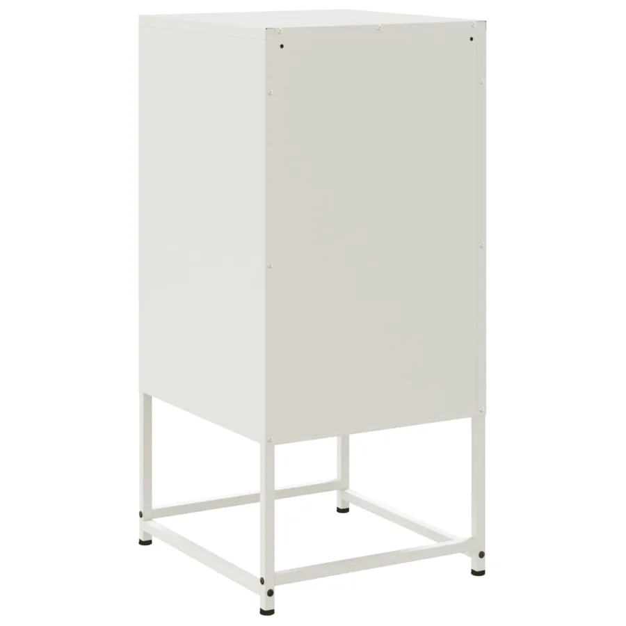 Table de chevet blanc 36x39x78 cm acier - 8
