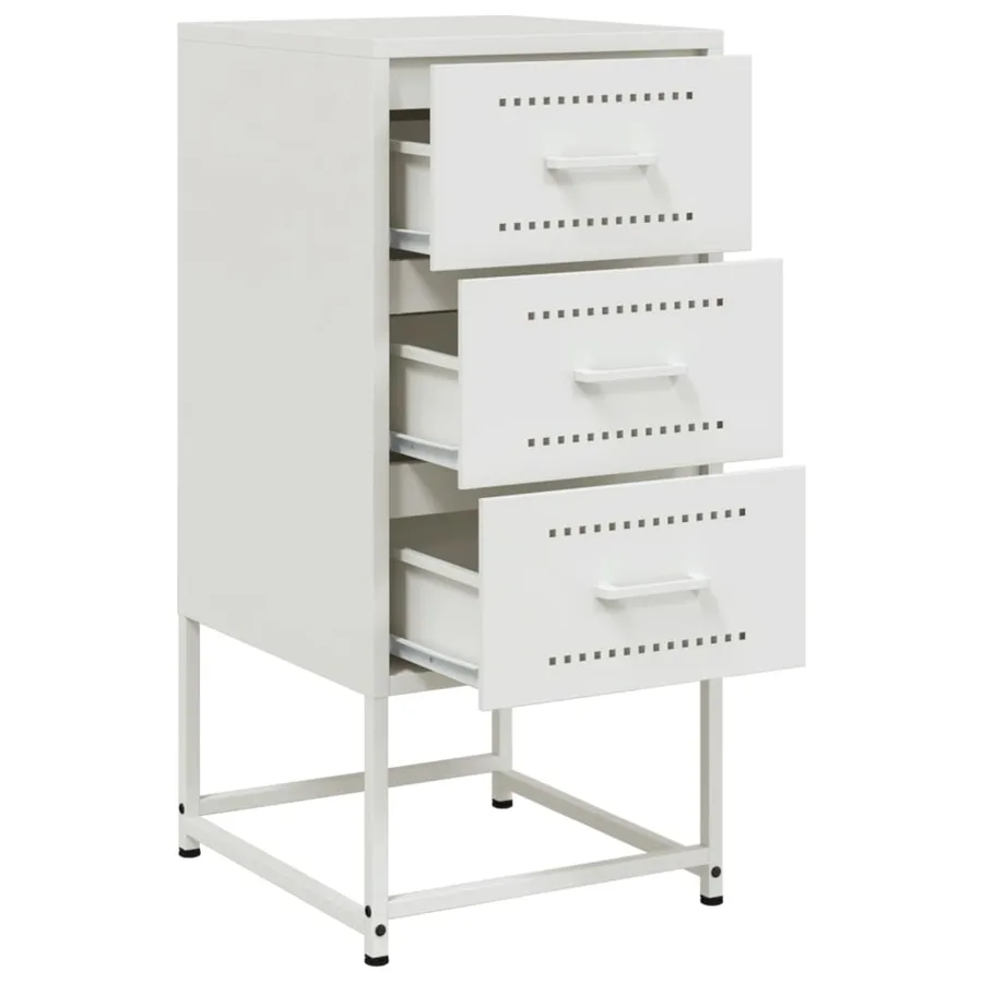 Table de chevet blanc 36x39x78 cm acier - 9
