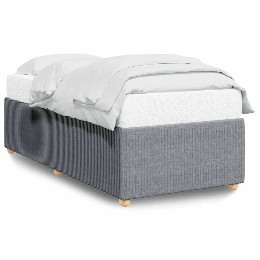 Cadre de lit sans matelas gris clair 90x190 cm tissu - 2