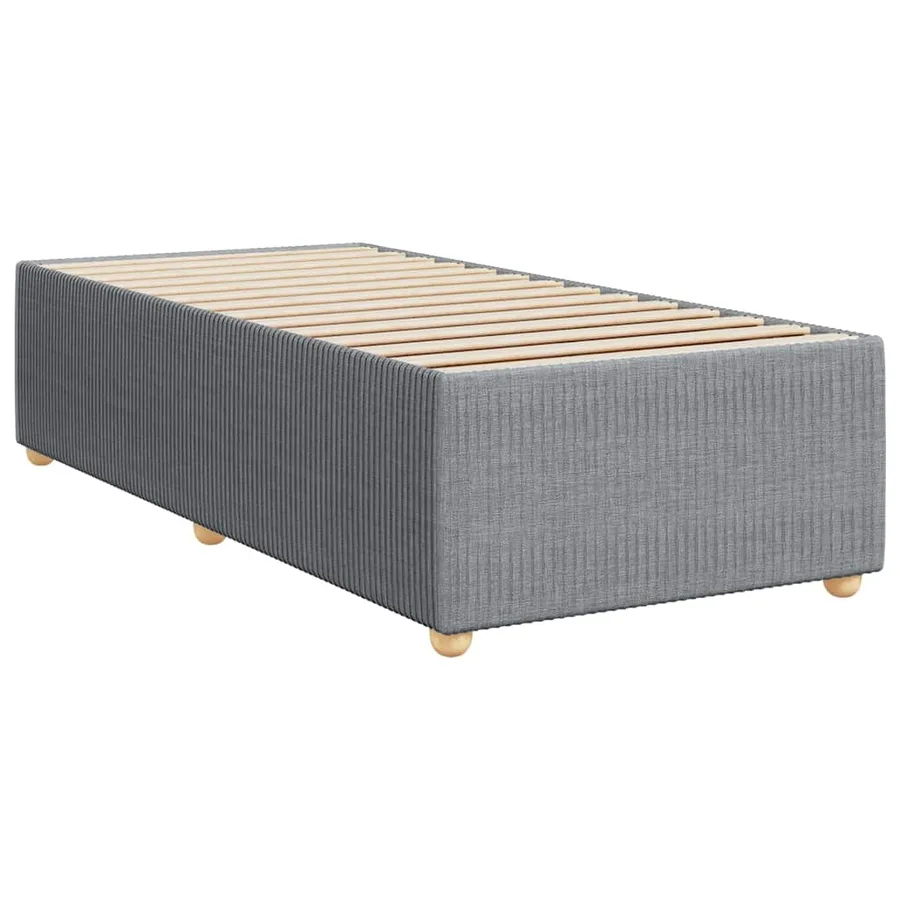 Cadre de lit sans matelas gris clair 90x190 cm tissu - 3