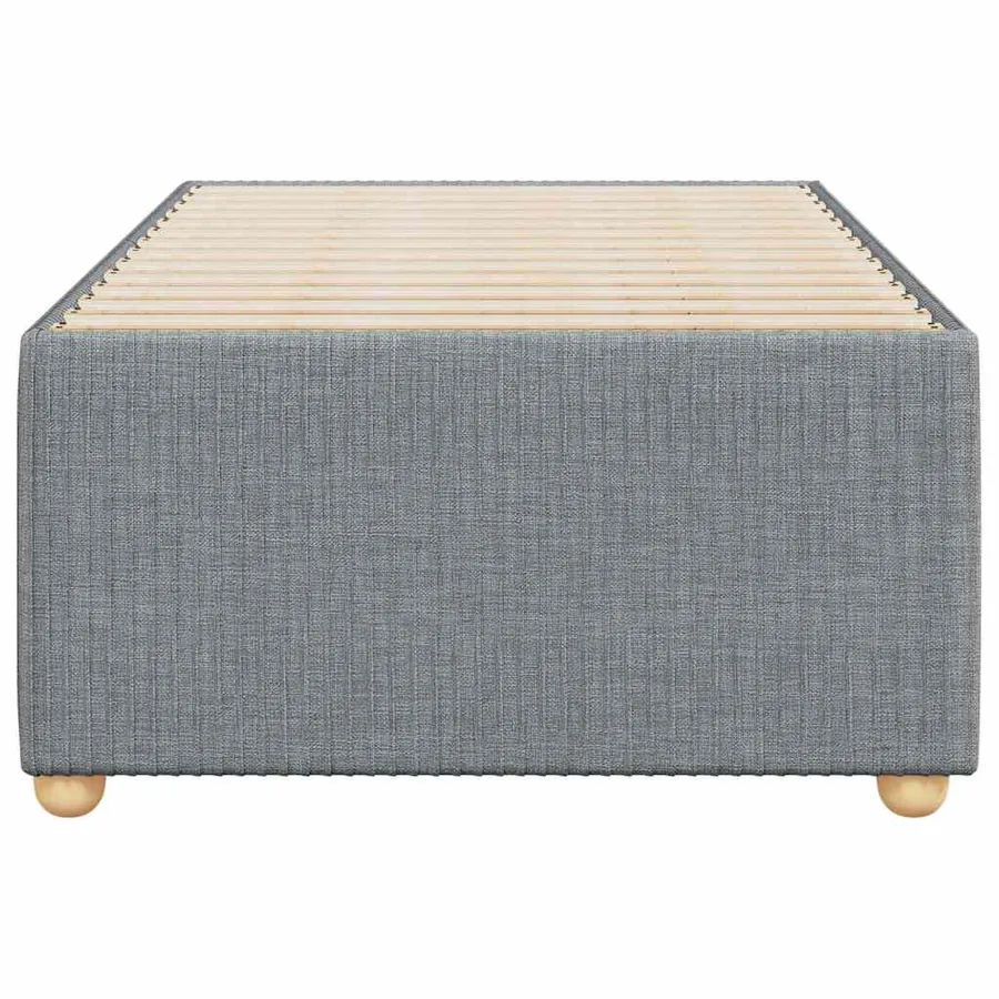Cadre de lit sans matelas gris clair 90x190 cm tissu - 4