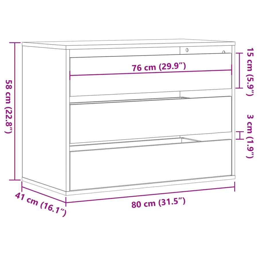 Commode d'angle sonoma gris 80x41x58 cm bois d'ingénierie - 8