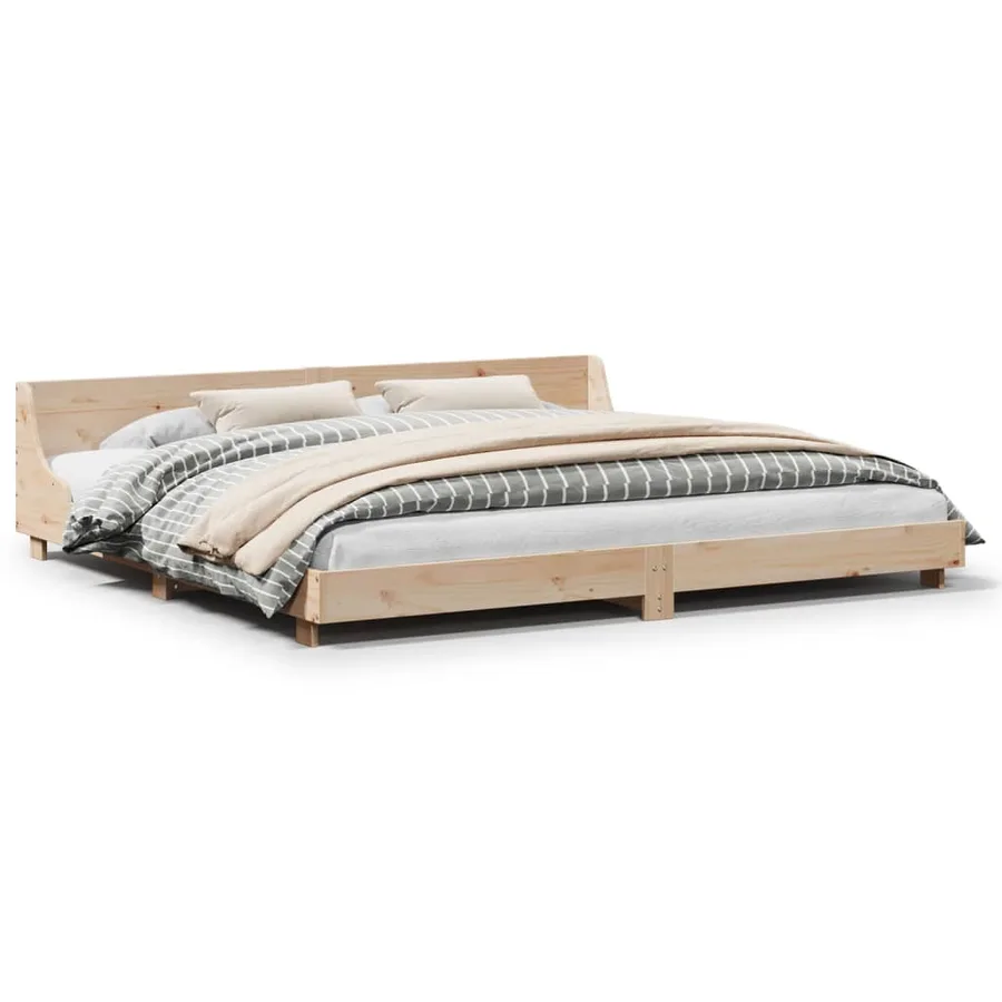 Cadre de lit sans matelas 200x200 cm bois massif de pin - 2