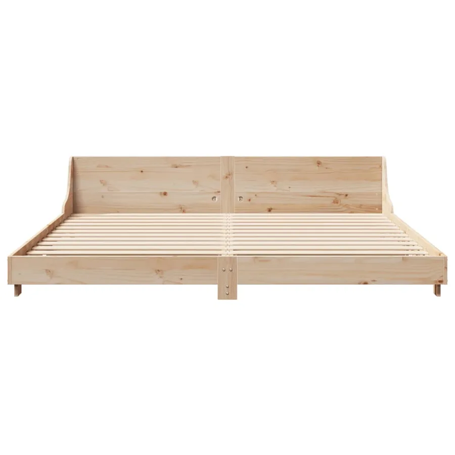 Cadre de lit sans matelas 200x200 cm bois massif de pin - 4