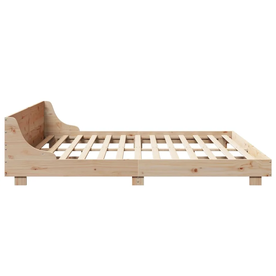 Cadre de lit sans matelas 200x200 cm bois massif de pin - 5