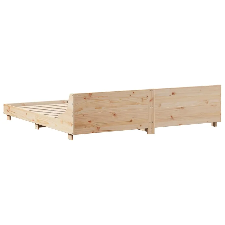 Cadre de lit sans matelas 200x200 cm bois massif de pin - 6