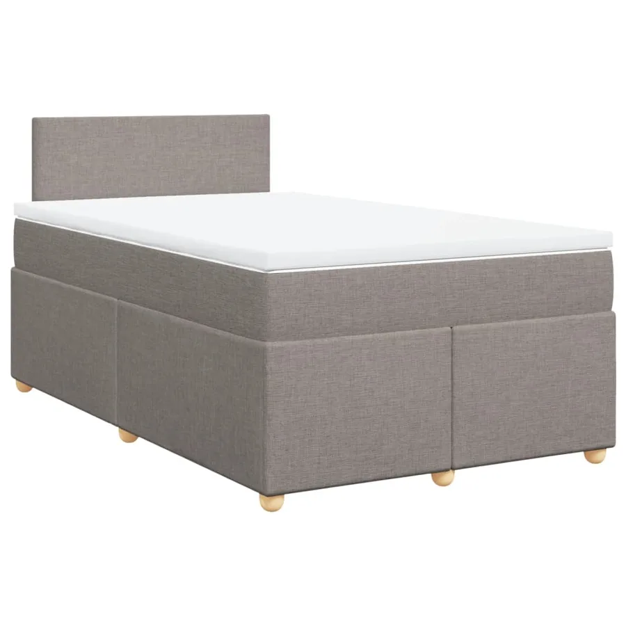 Sommier à lattes de lit avec matelas taupe 120x190 cm tissu - 3
