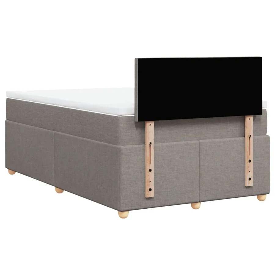 Sommier à lattes de lit avec matelas taupe 120x190 cm tissu - 8