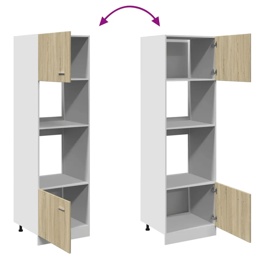 Meuble micro-ondes "Lyon" Chêne Sonoma 60 x 57 x 207 cm Bois d'ingénierie - 8