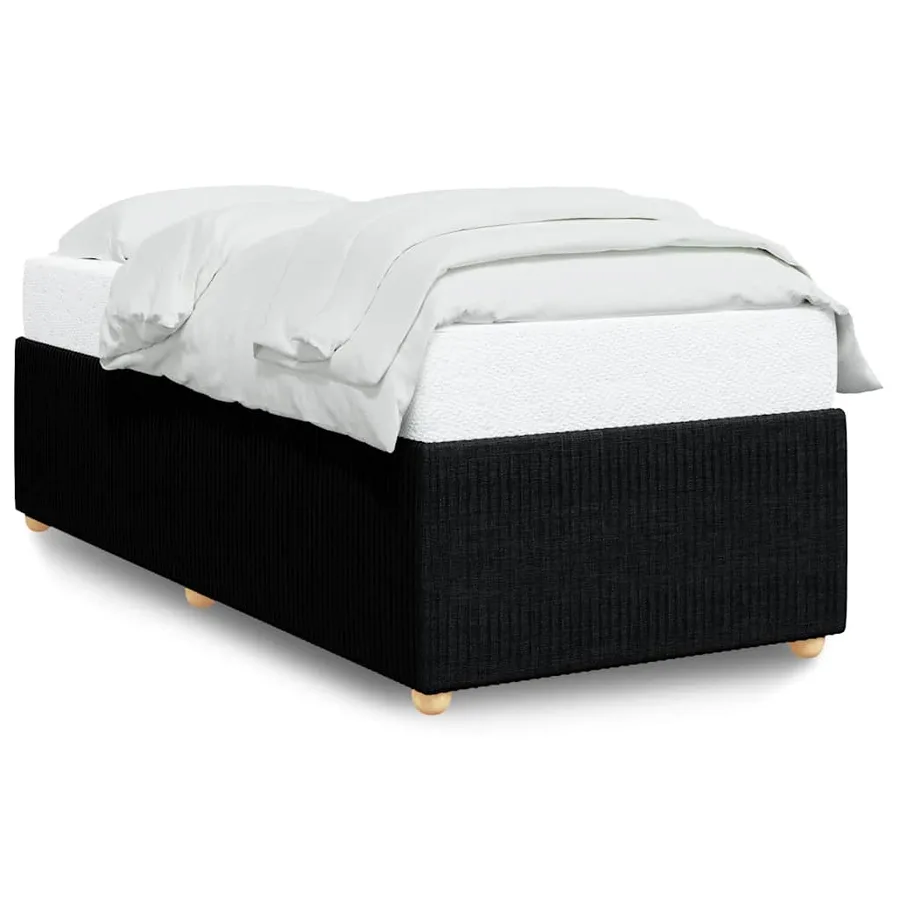 Cadre de lit sans matelas noir 90x190 cm tissu - 2
