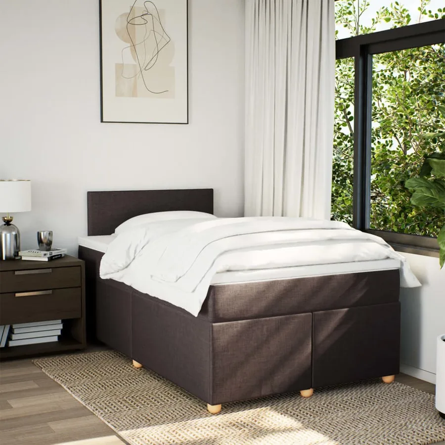 Sommier à lattes de lit avec matelas Marron foncé 120x200 cm - 3