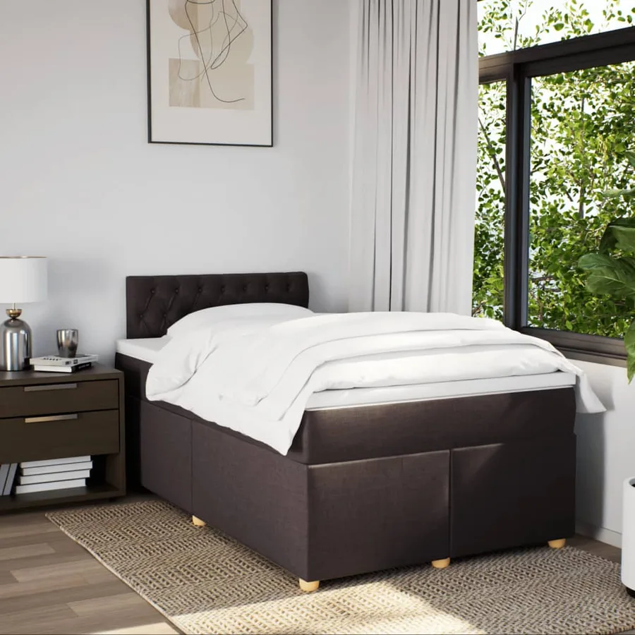 Sommier à lattes de lit avec matelas Marron foncé 120x200 cm - 3