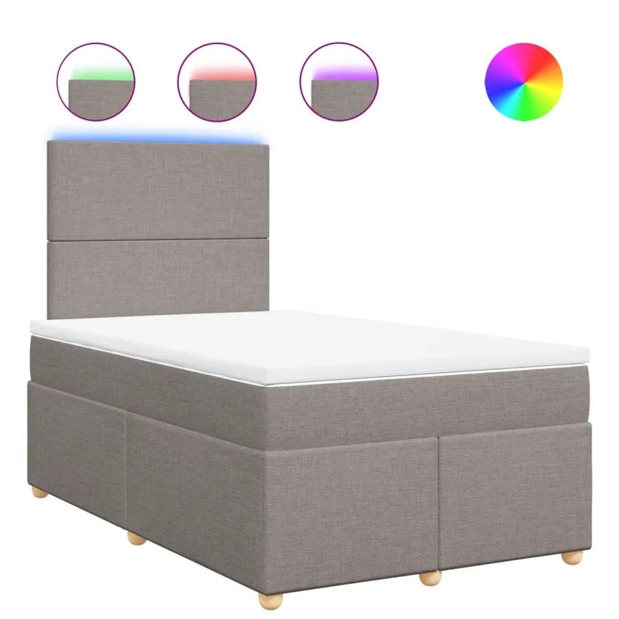 Sommier à lattes de lit avec matelas Taupe 120x200 cm Tissu - 2