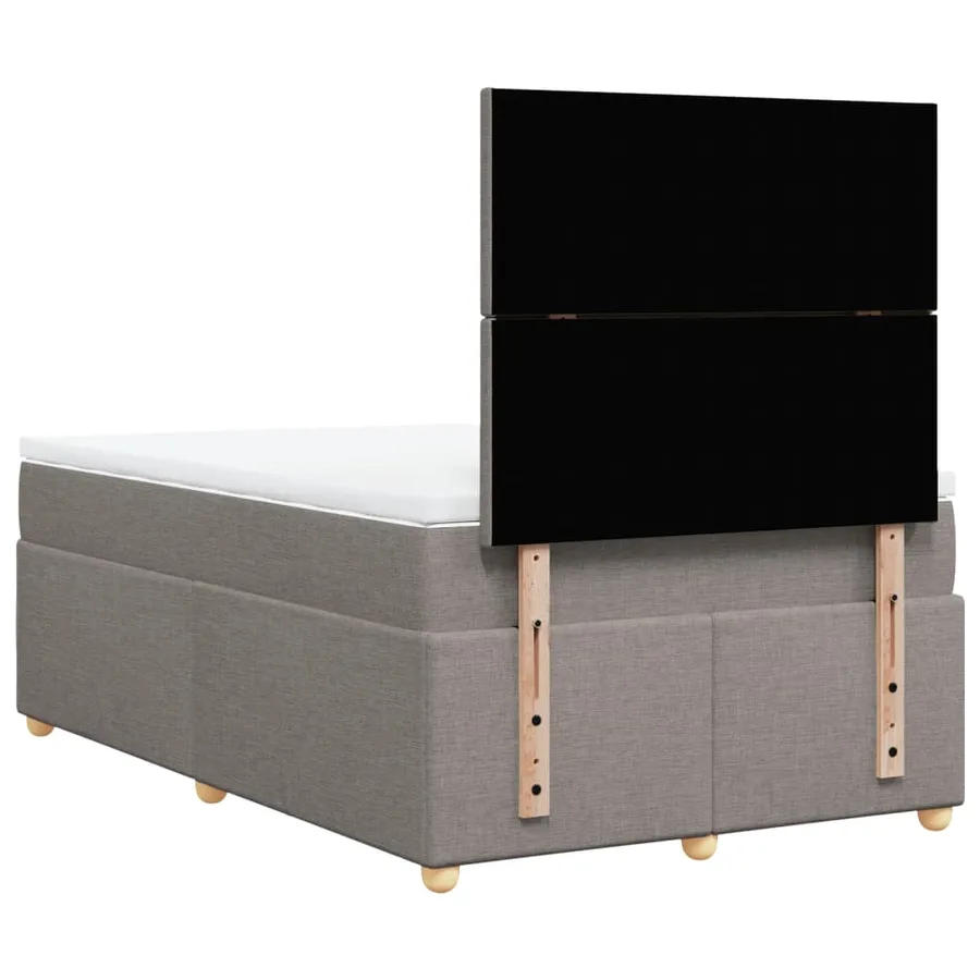 Sommier à lattes de lit avec matelas Taupe 120x200 cm Tissu - 8