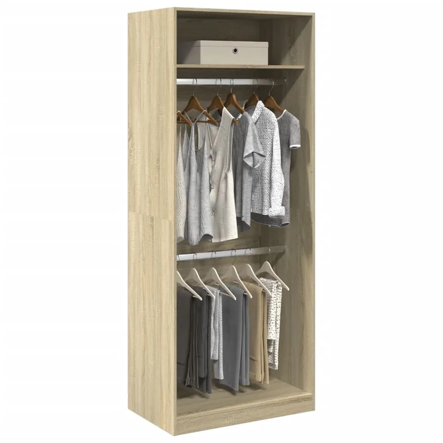 Garde-robe chêne sonoma 80x50x200 cm bois d'ingénierie