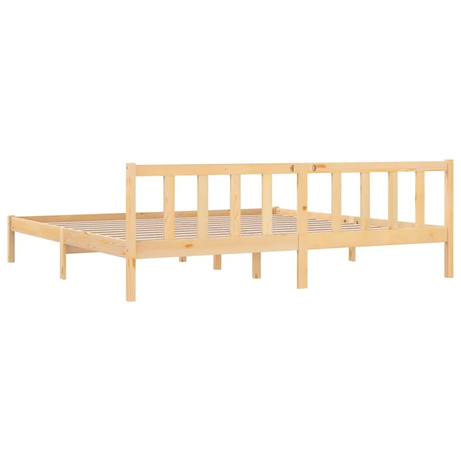Cadre de lit sans matelas bois massif - 5