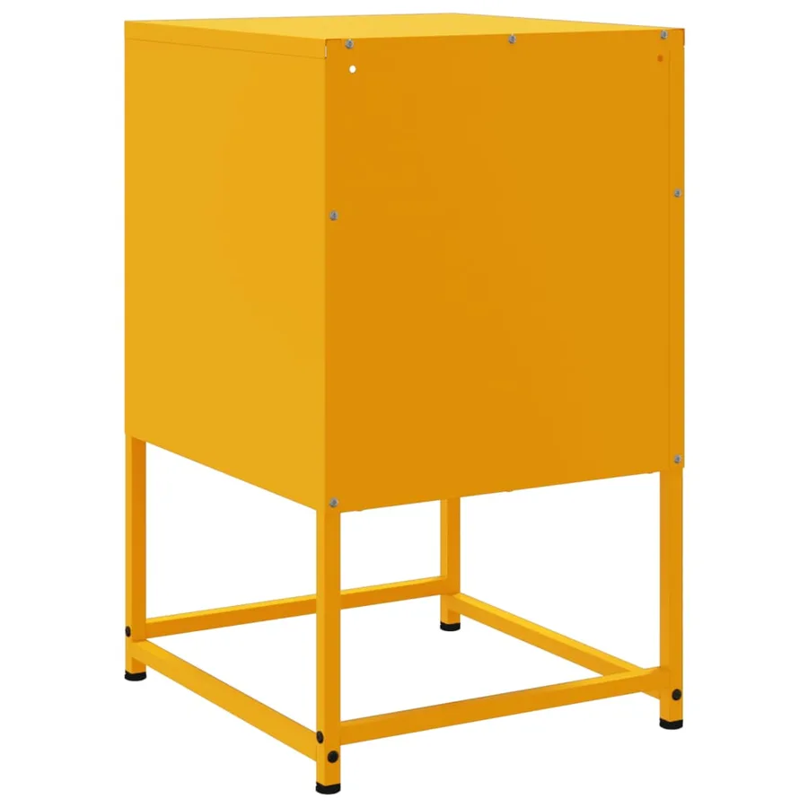 Table de chevet jaune moutarde 36x39x60,5 cm acier - 8