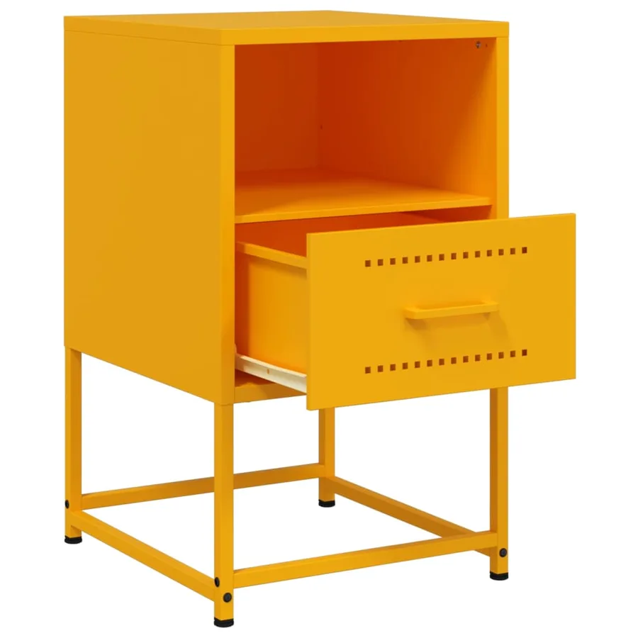 Table de chevet jaune moutarde 36x39x60,5 cm acier - 9