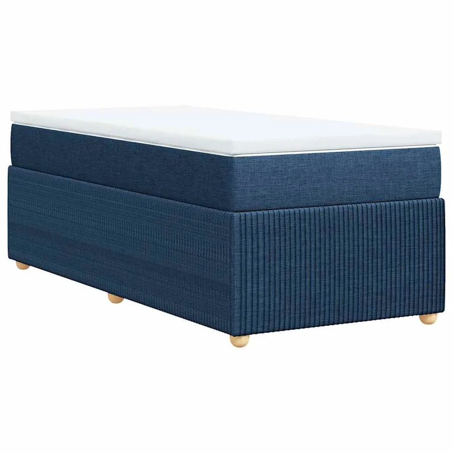 Sommier à lattes de lit avec matelas Bleu 90x190 cm Tissu - 6