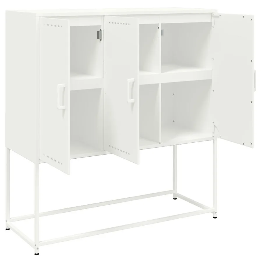 Buffet haut blanc 100,5x39x107 cm acier - 10