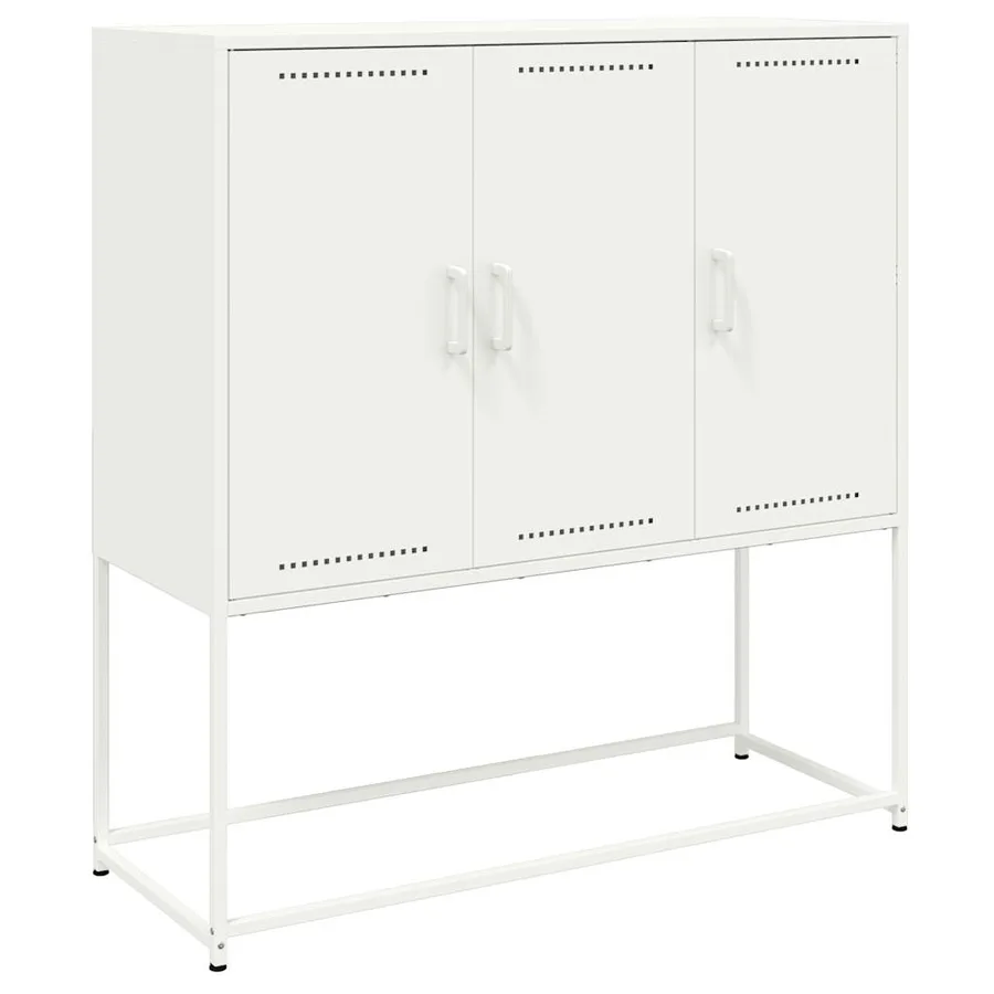 Buffet haut blanc 100,5x39x107 cm acier - 2