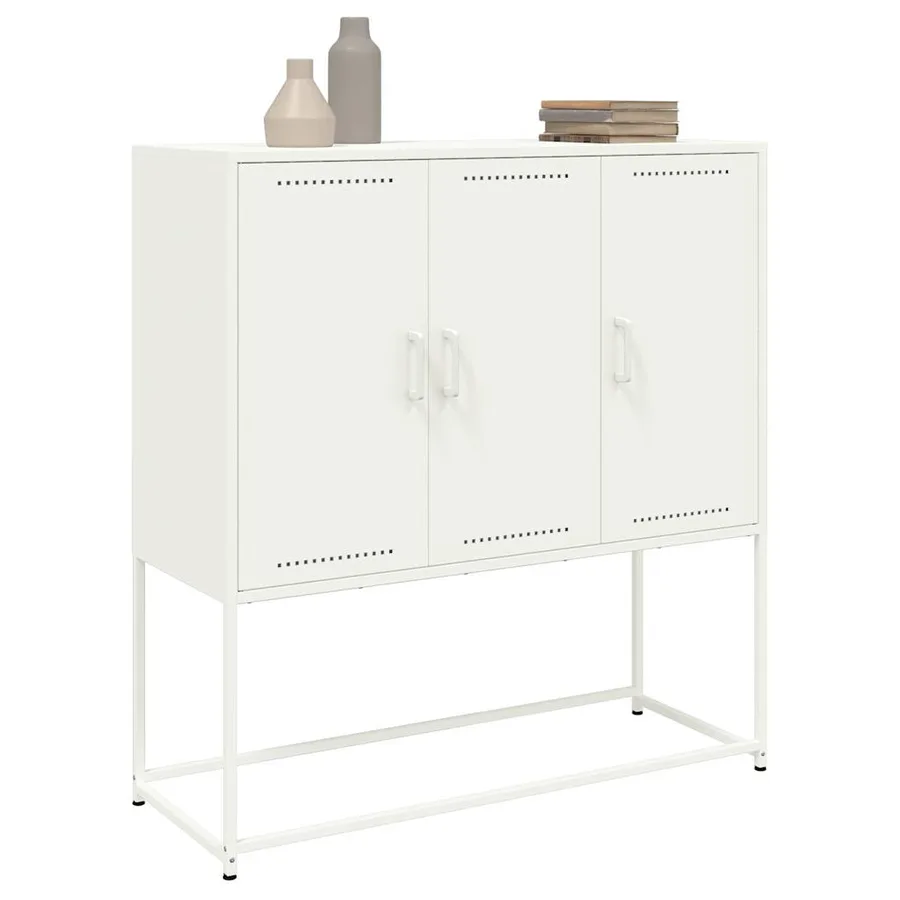 Buffet haut blanc 100,5x39x107 cm acier - 5