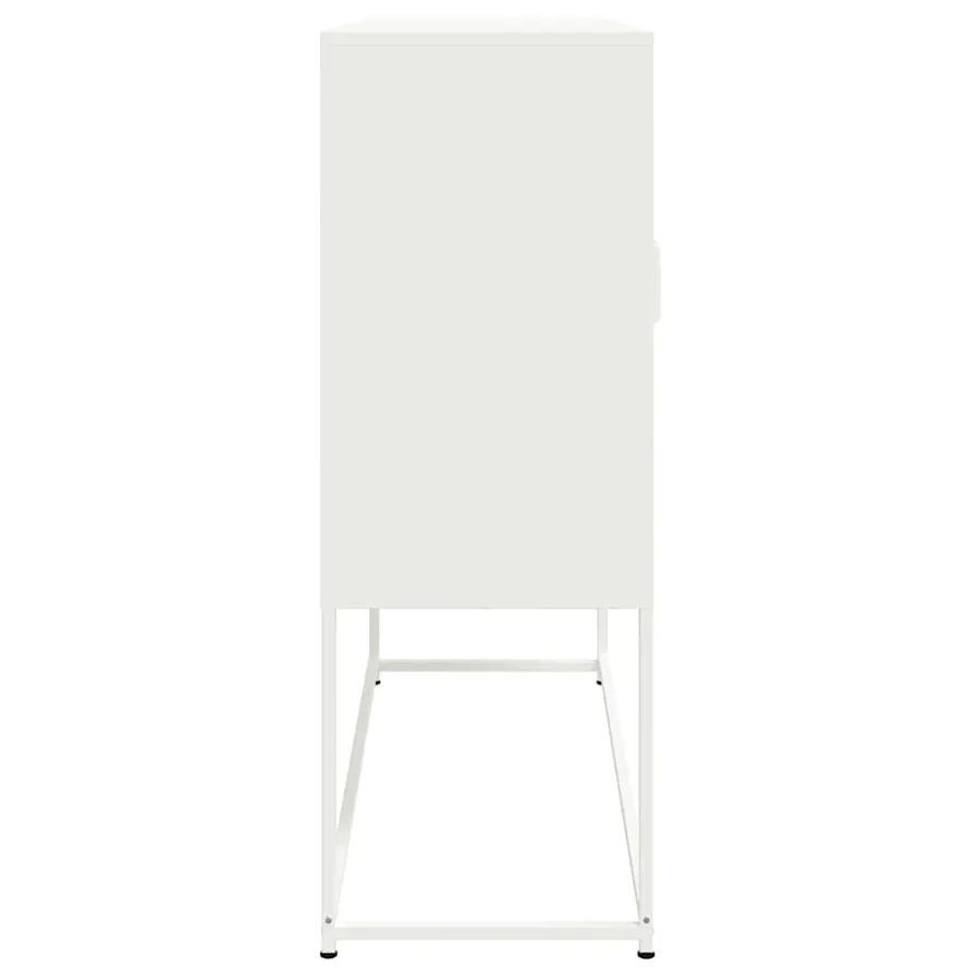 Buffet haut blanc 100,5x39x107 cm acier - 7