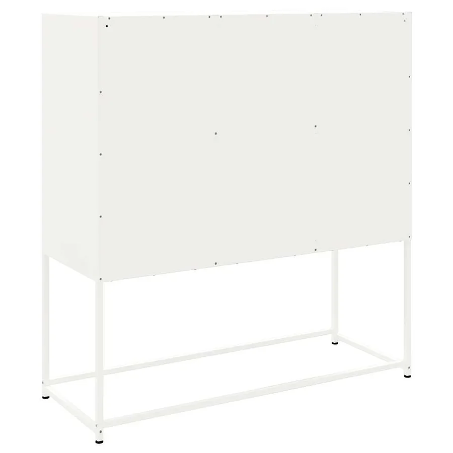 Buffet haut blanc 100,5x39x107 cm acier - 8