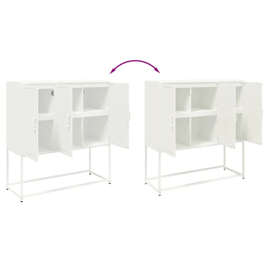Buffet haut blanc 100,5x39x107 cm acier - 9