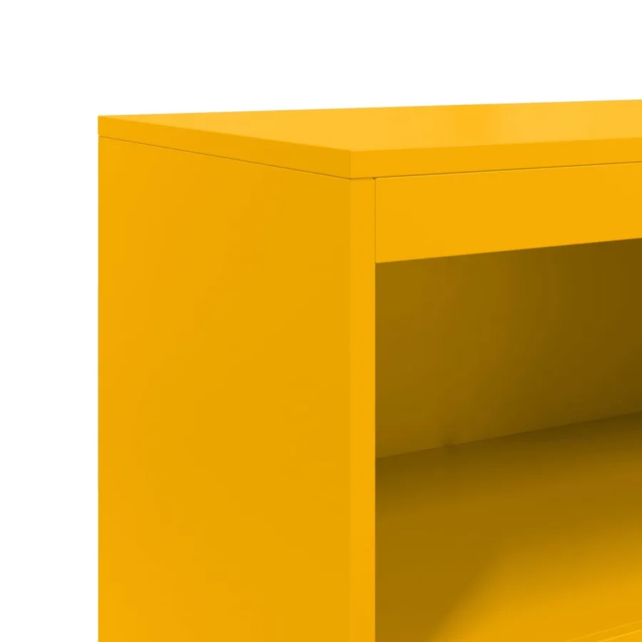 Buffet haut jaune moutarde 68,5x38,5x123,5 cm acier - 10