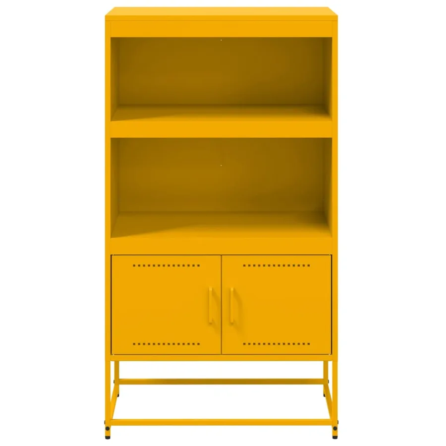 Buffet haut jaune moutarde 68,5x38,5x123,5 cm acier - 6