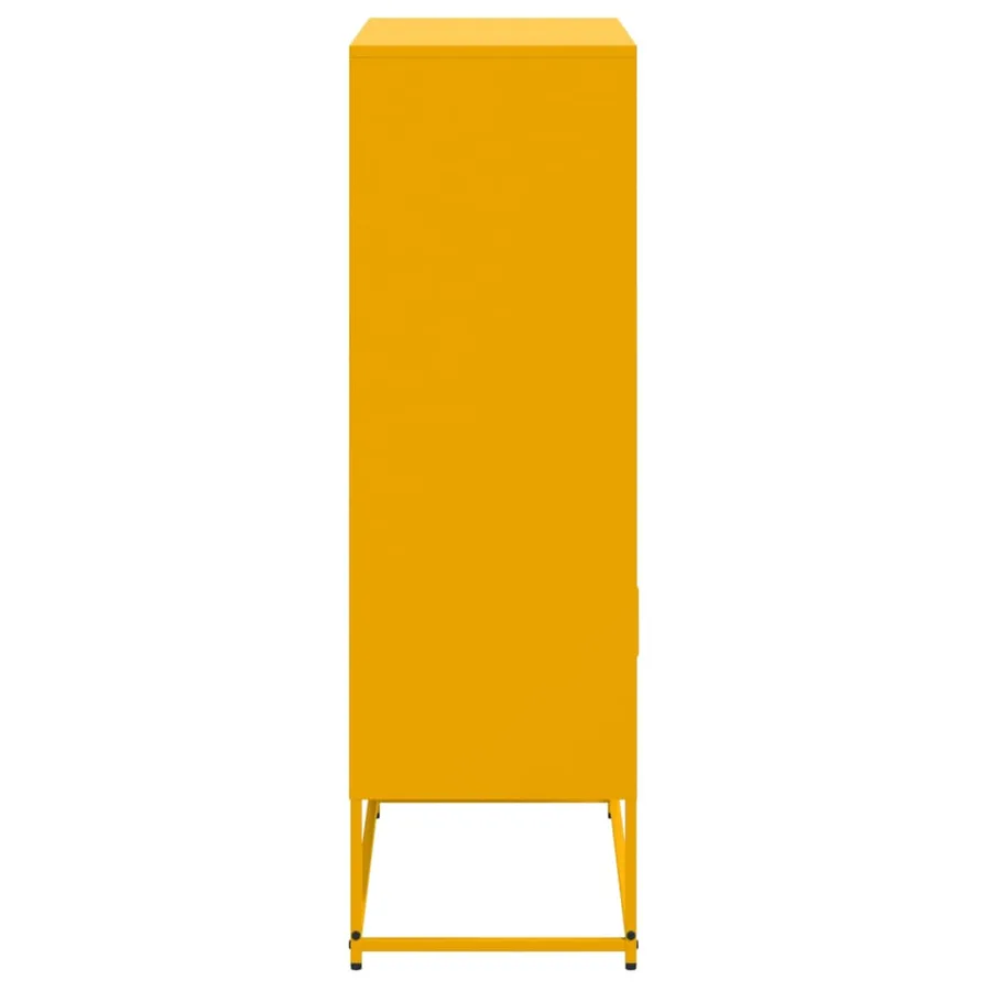 Buffet haut jaune moutarde 68,5x38,5x123,5 cm acier - 7