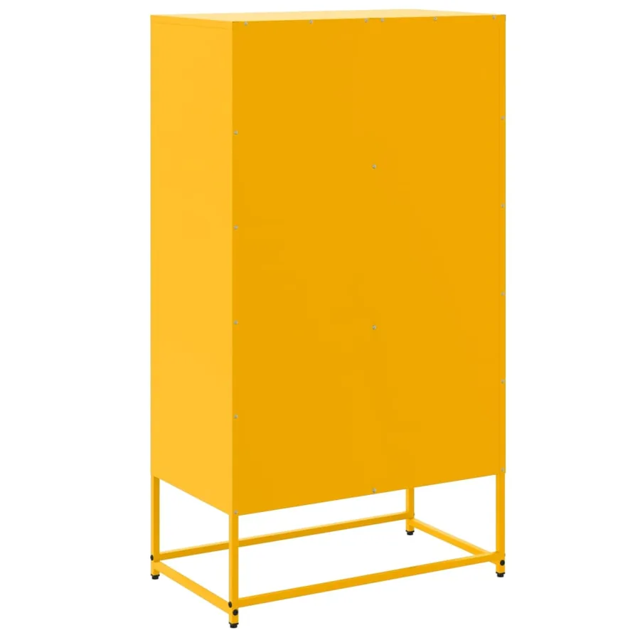 Buffet haut jaune moutarde 68,5x38,5x123,5 cm acier - 8